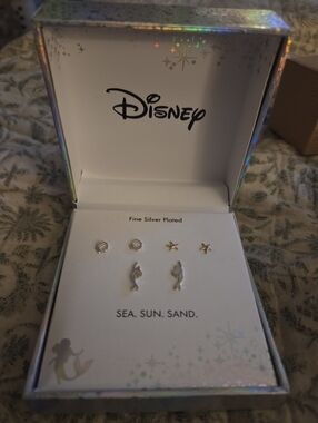 Disney The Little Mermaid Earring Set - Silver & Gold